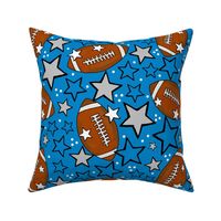 Large Scale Team Spirit Footballs and Stars in Carolina Panthers Blue and Silver