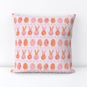 Easter Bunnies and Eggs | Watercolor | Blush and Orange