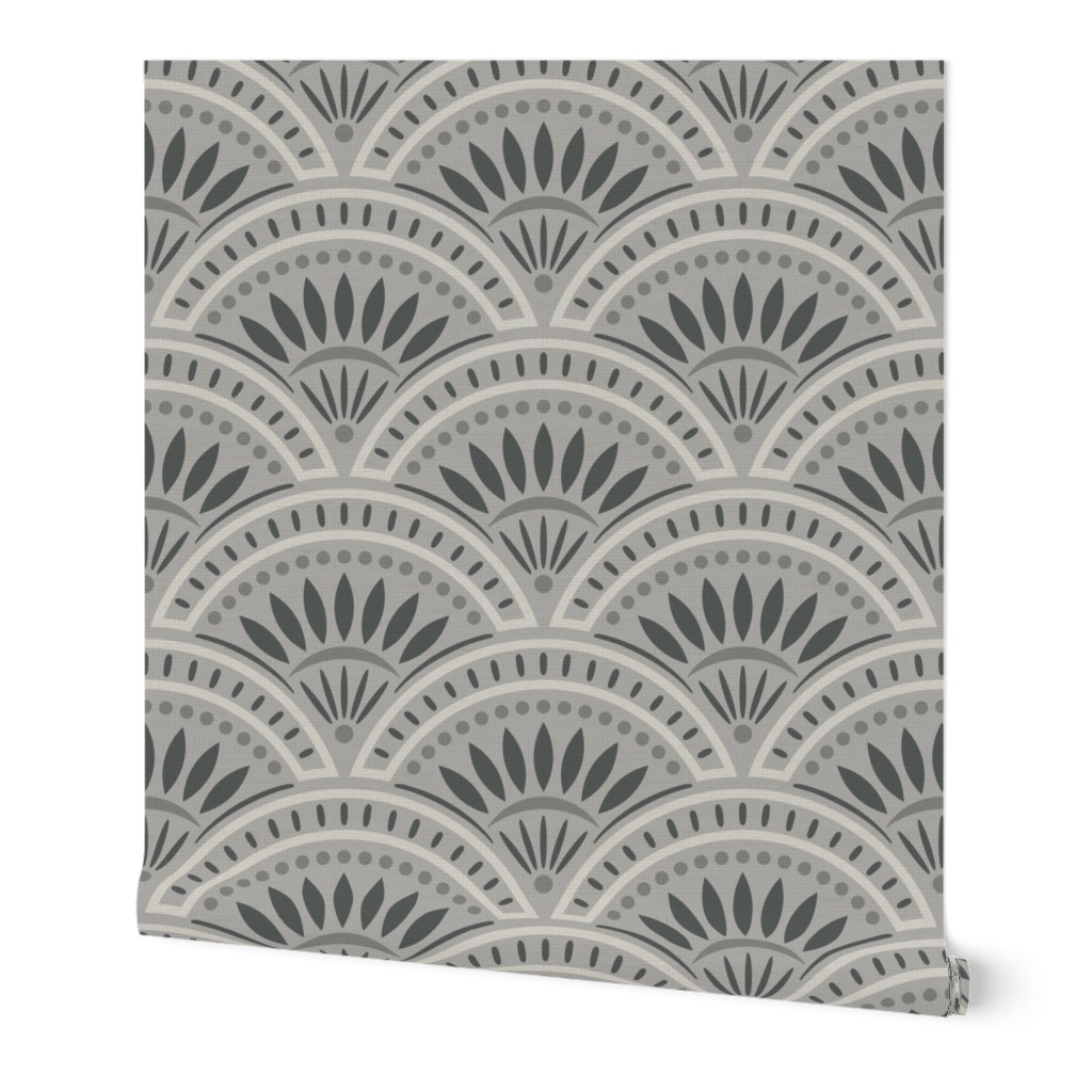 Art Deco Scallop | Large Scale | Grey