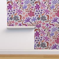 Purple and pink bold maximalist floral - medium scale