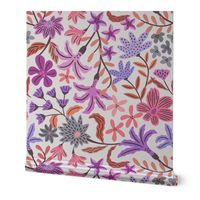 Purple and pink bold maximalist floral - medium scale