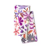 Purple and pink bold maximalist floral - medium scale