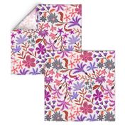 Purple and pink bold maximalist floral - medium scale