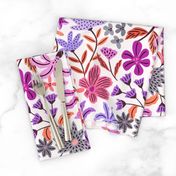 Purple and pink bold maximalist floral - medium scale
