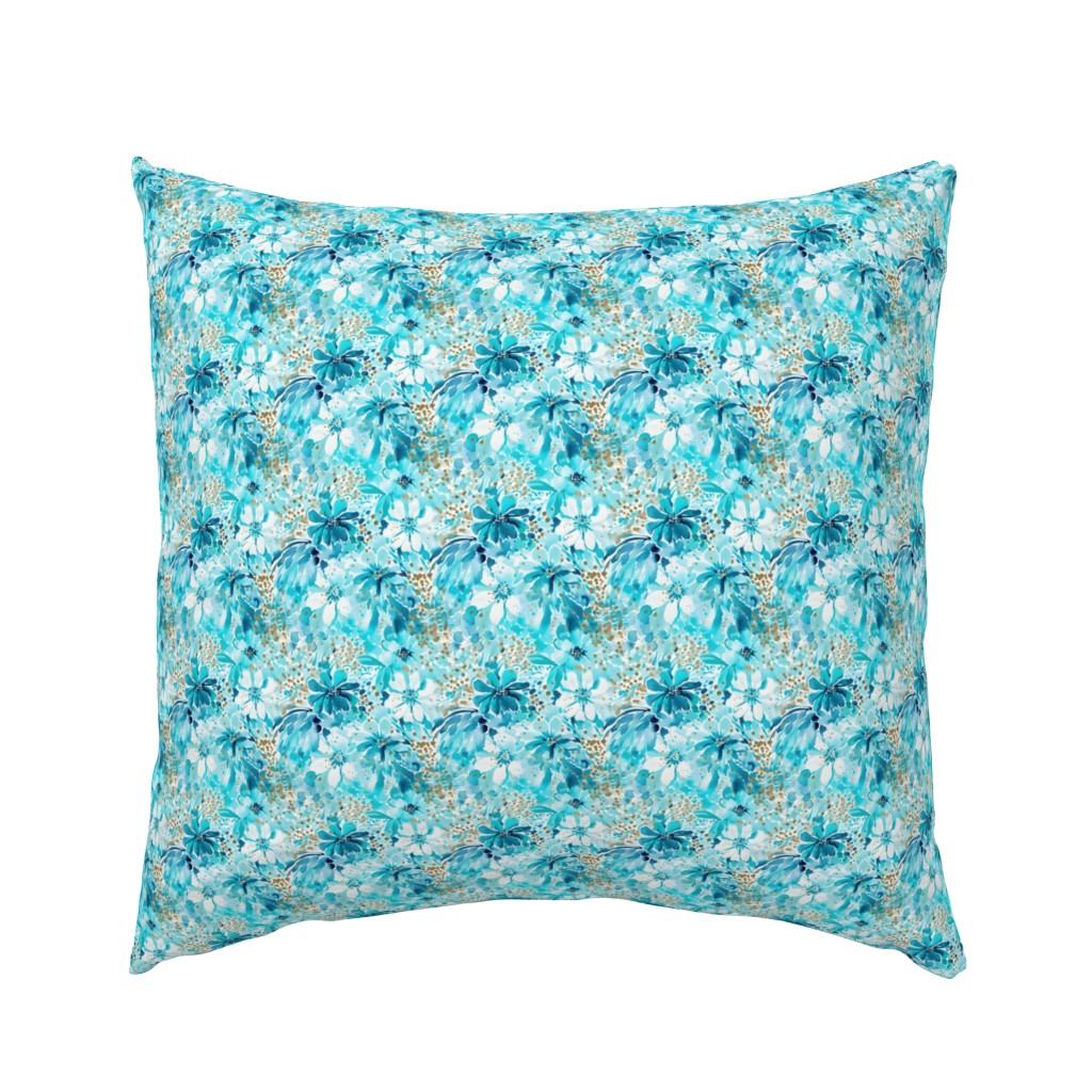 Tiger Lilly Twist - SM. - Teal/White Wallpaper - New
