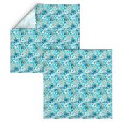 Tiger Lilly Twist - SM. - Teal/White Wallpaper - New