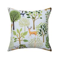 Forest Friends on Pale Blue Wallpaper - New