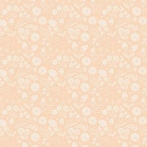 (S) Whimsical hand drawn florals on a peach fuzz background for all your summer and spring projects.