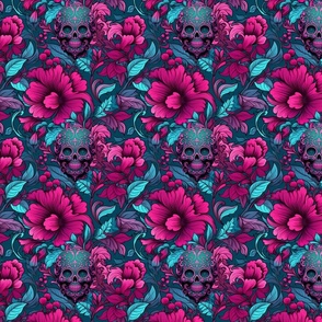 Brocade with Cartoon Skull