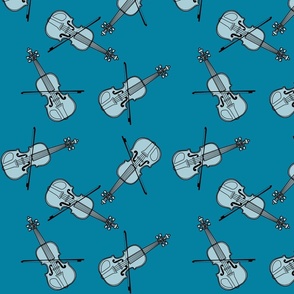 Blue Violins Blue Pattern