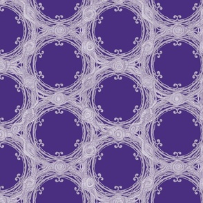 Woven Wood Forest Circles Purple and Silver