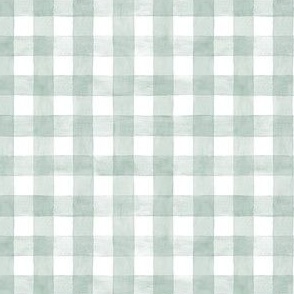 Palladian Blue Watercolor Gingham - Ditsy Scale - Buffalo Plaid Checkers Historical Robin Egg 
