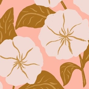 Wild Rose in Pink in a Canadian Meadow  | Small Version | Bohemian Style Pattern in the Woodlands