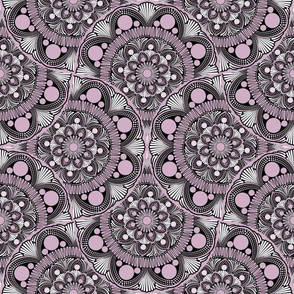 24” Intangible Pink Lavender Dot Mandala Mirrored Scallop - Large