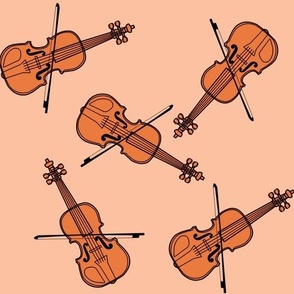 Orange Violins Light Orange Pattern
