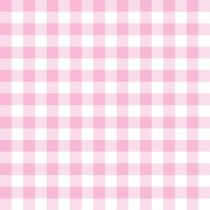 1" Gingham - light pink