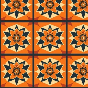 Atomic Orange Granny Flowers