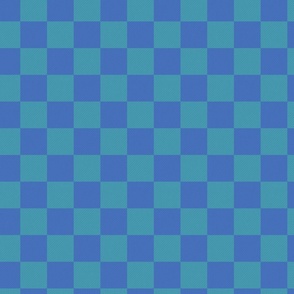 Checkerboard Geometry: Textured Harmonizing light blue and green Squares