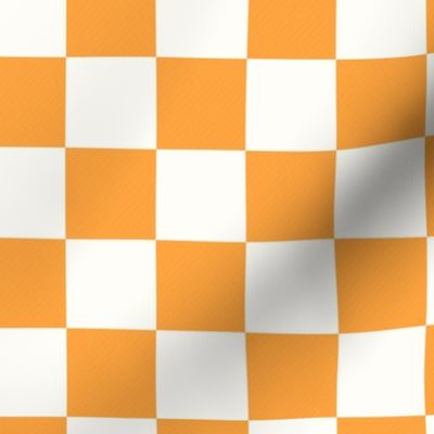 Checkerboard Geometry: Textured Harmonizing white and orange Squares