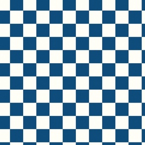 Checkerboard Geometry: Textured Harmonizing blue and white Squares
