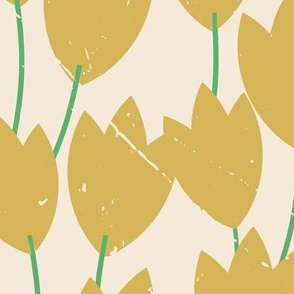 JUMBO flowers - yellow tulips, vintage texture 