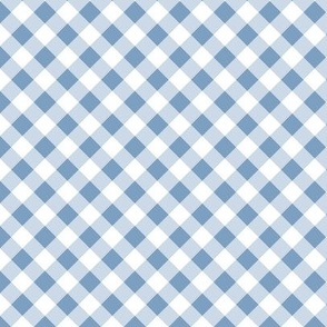 M) diagonal gingham in blue Medium scale