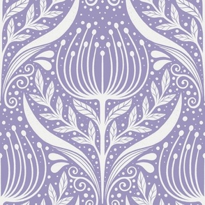 Serene floral purple  2 - home decor - wallpaper - curtains- bedding - whimsical.