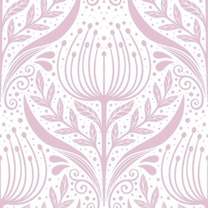 Serene floral garden pink- home decor - wallpaper - curtains- bedding - whimsical.