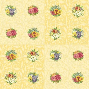 FLORAL QUILT - JUNE GARDEN COLLECTION (BUTTERCUP)