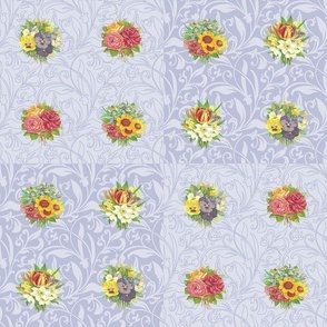 FLORAL QUILT - JUNE GARDEN COLLECTION (PERIWINKLE)