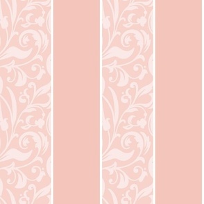 FLORAL VINE STRIPE - JUNE GARDEN COLLECTION (CORAL)