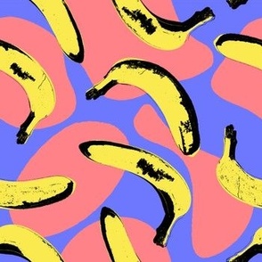 Pop Art Banana with Pink and Purple
