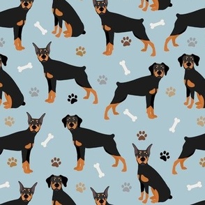 Doberman Pinscher Paws and Bones Blue