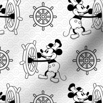 Bigger Scale Steamboat Willie in Black and White