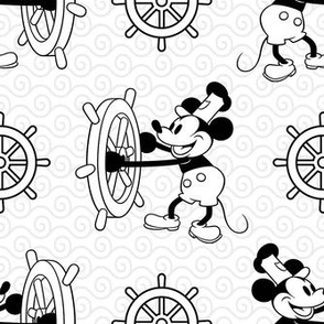 Bigger Scale Steamboat Willie in Black and White