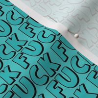 Medium Scale Colorful Chunky Fuck Swear Words Turquoise
