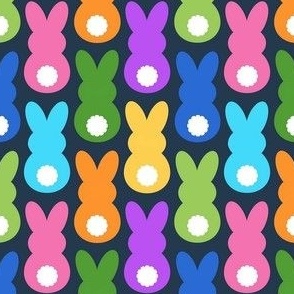 Small Scale Easter Bunny Butts in Bright Spring Rainbow Colors