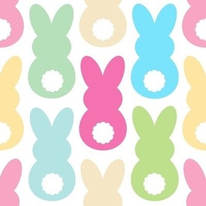 Large Scale Easter Bunny Butts in Spring Pastel Colors