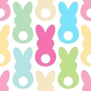 Medium Scale Easter Bunny Butts in Spring Pastel Colors