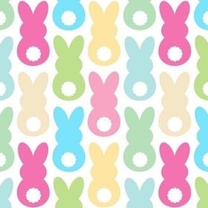 Small Scale Easter Bunny Butts in Spring Pastel Colors