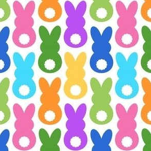 Small Scale Easter Bunny Butts in Bright Spring Rainbow Colors