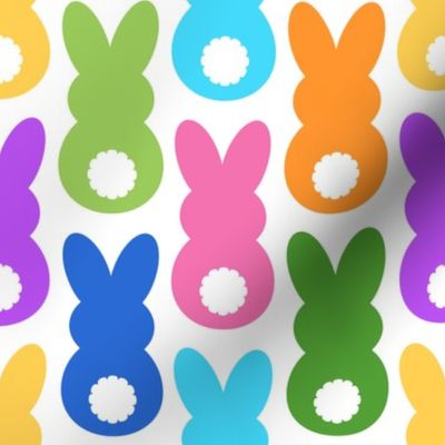 Large Scale Easter Bunny Butts in Bright Spring Rainbow Colors