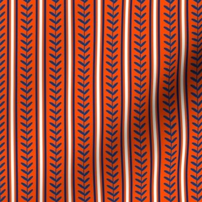 Smaller Scale Team Spirit Baseball Vertical Stitch Stripes in New York Mets Orange and Blue
