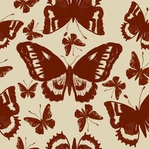 Brick red butterflies 