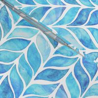 Watercolor Whale Tail Tiles - Aqua