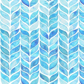 Watercolor Whale Tail Tiles - Aqua