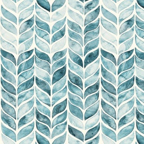 Watercolor Whale Tail Tiles - Dusty Turquoise 