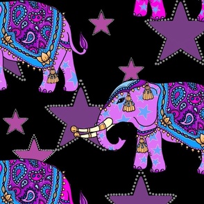 Painted elephants neon  large