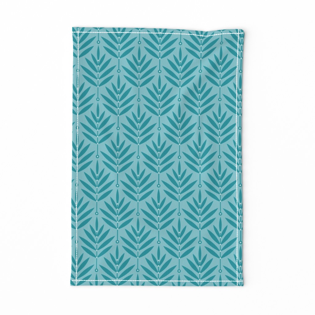  Serene Elegance: A Minimalist's Approach to Nature's Beauty //  normal scale 0038 I // abstract art nouveau geometric leaf modern nature botanical cyan aqua cerulean twigs calming clean design contemporary decorative elegant minimalist organic peaceful