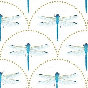 (M) Vintage dragonfly  - white